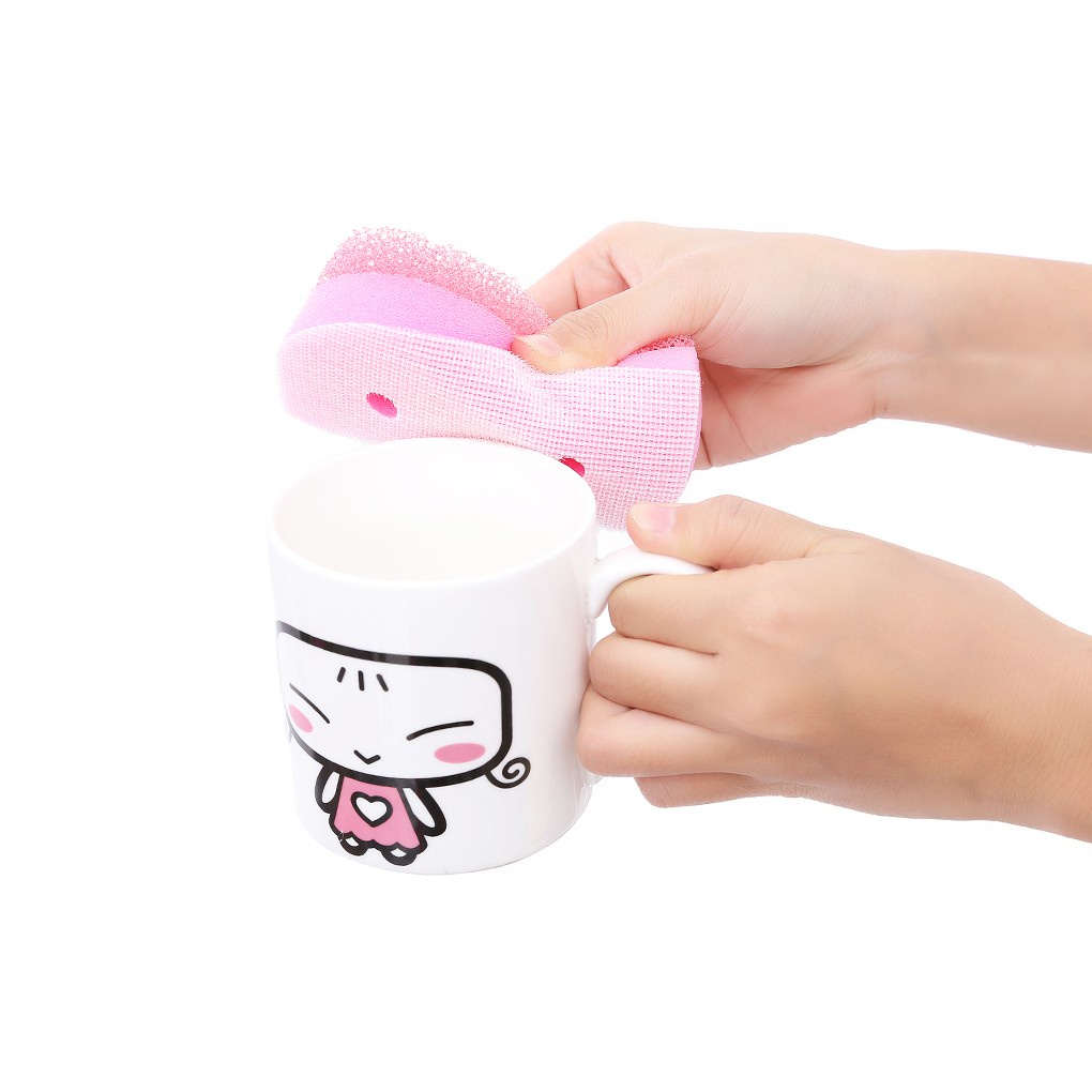 Mút chùi rửa chén Aisen Nhật Bản KJ314 kháng khuẩn 2 mặt, thấm hút tốt, không trơn trượt
