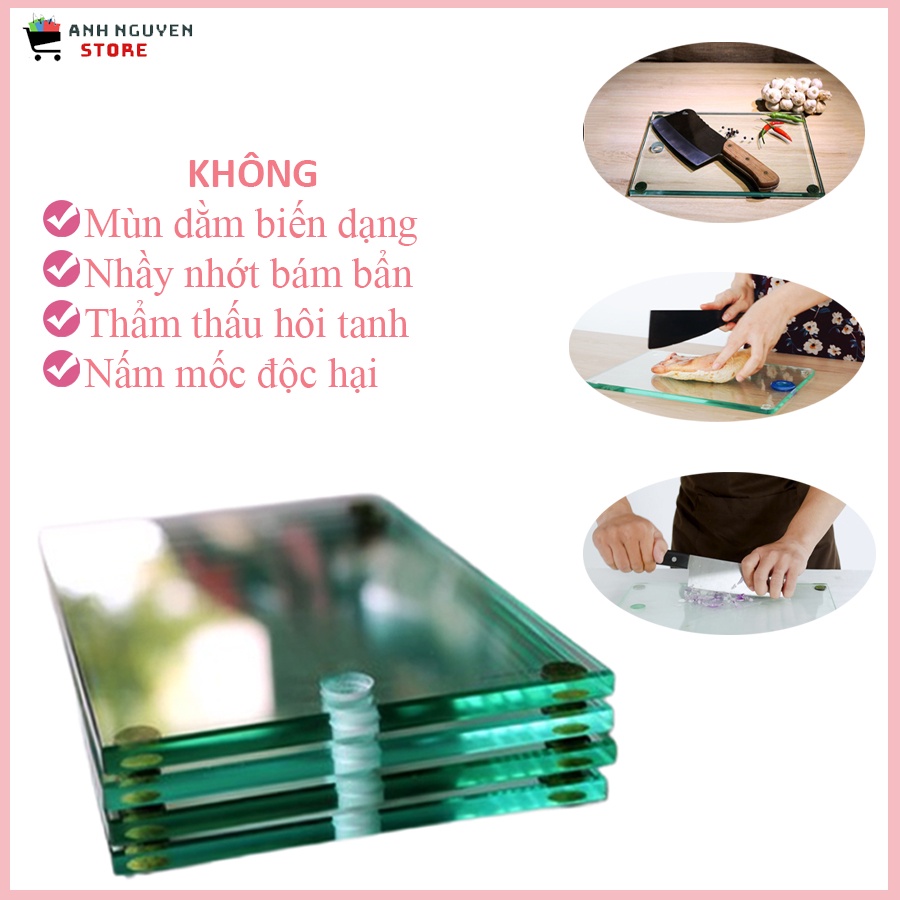 Thớt Kính Cường Lực Công Nghệ Nhật Bản Cao Cấp 10MM - Bảo Hành 12 Tháng