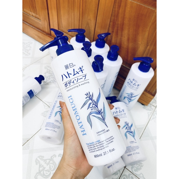 Sữa Tắm Hạt Ý Dĩ HATOMUGI Trắng Da Nội Địa Nhật 800ml | Sữa Tắm Dưỡng Ẩm Trắng Da Hatomugi .