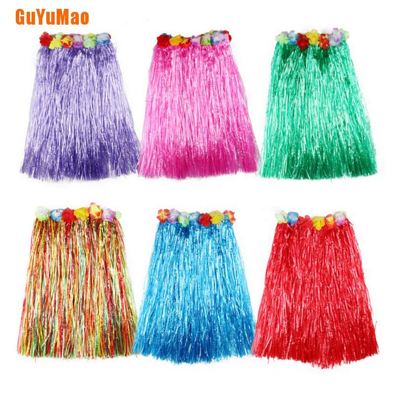 Chân Váy Hula Phong Cách Hawaii Kèm Phụ Kiện Hoa Trang Trí Cho Nữ
