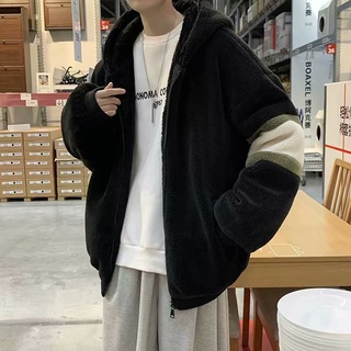 Áo Khoác Len Lông Cừu Dáng Rộng Phong Cách Hàn Quốc Thời Trang Mùa Đông 2021 Cho Nam