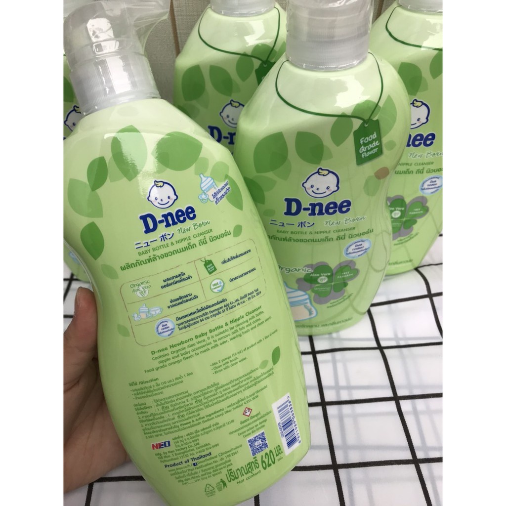 Nước rửa bình sữa Dnee chai 620ml mẫu mới