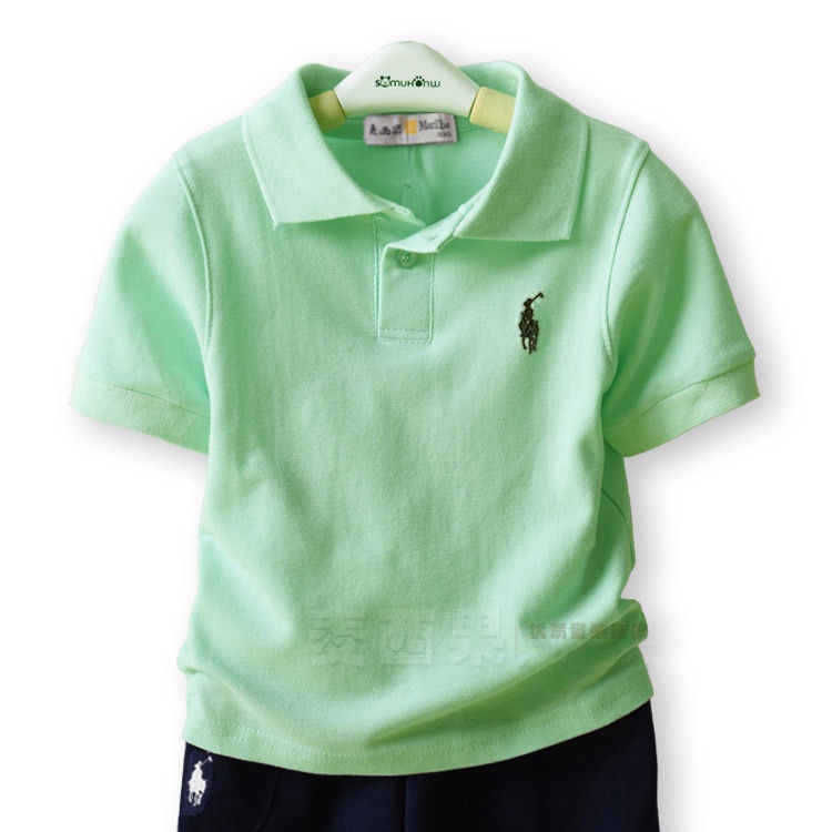 Áo Thun Polo Tay Ngắn Màu Sắc Đơn Giản Chất Liệu Cotton Mỏng Cao Cấp Thời Trang Cho Bé