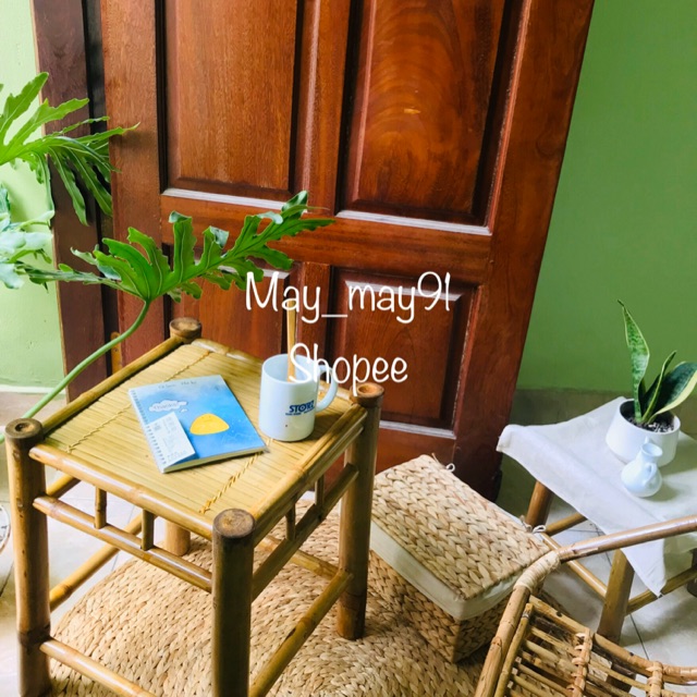 Bàn tre decor ban công, đọc sách, ngày xưa, vintage