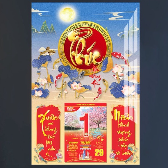 Lịch Gỗ Treo Tường, Lịch gỗ giá xưởng - Phúc sinh phú quý