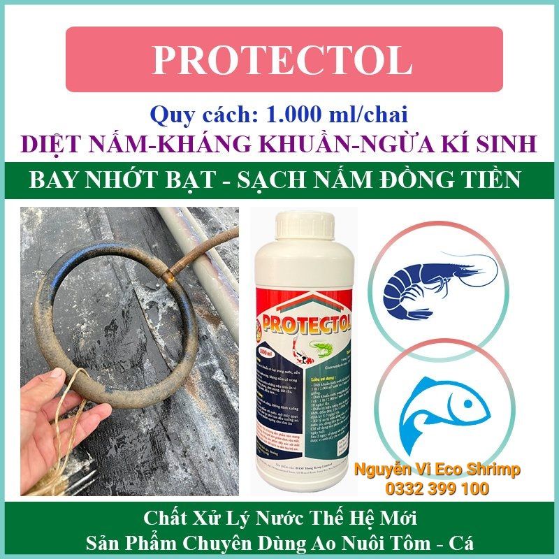 Protectol Diệt khuẩn , Kháng nấm ,ghẻ ,nấm cá ngừa kí sinh hồ cá cảnh# chai 1lit mẫu mới