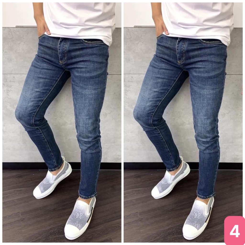 Quần Jean Nam Chất Bò Cao Cấp 193AD20 Đen Trơn Co Dãn 4 Chiều | BigBuy360 - bigbuy360.vn