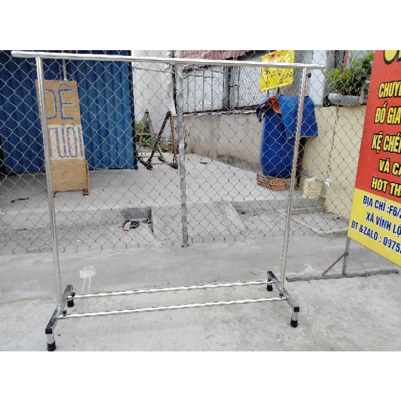 Sào đơn inox cao cấp 2 thanh dưới chắc chắn ko gỉ sét
