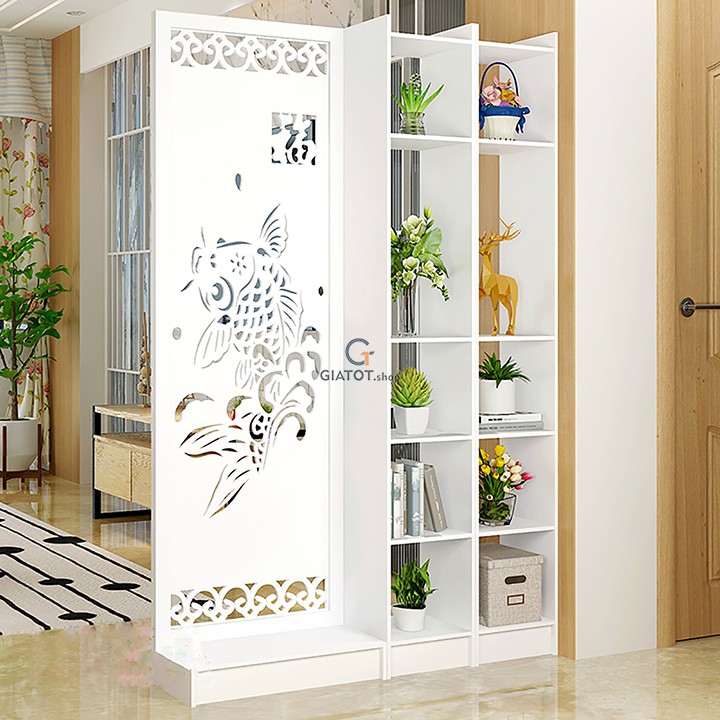 Bình phong vách ngăn liền kệ Cá chép vượt Vũ Môn GT 268