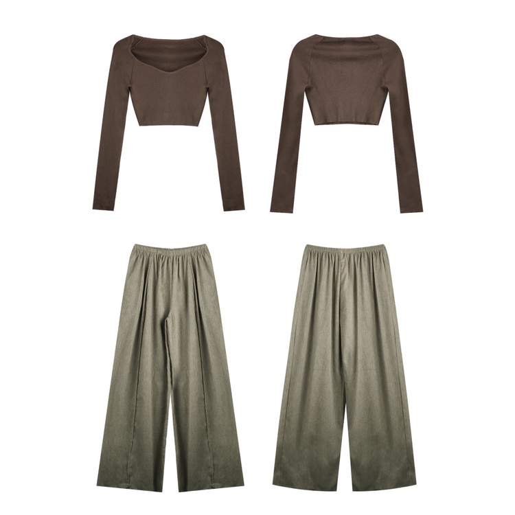 Bộ Áo Thun Tay Dài / Quần Ống Rộng / Quần Ống Rộng Chống Nắng Mỏng Và Mỏng Cho Nữ