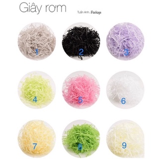 1kg giấy rơm lót hộp quà, giấy kraft lụa cắt sợi lót hộp loại đẹp không vụn, không mủn