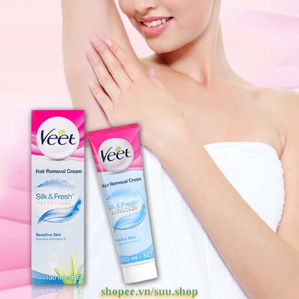 Kem tẩy lông Veet 100g dành cho da nhạy cảm suu.shop cam kết 100% chính hãng