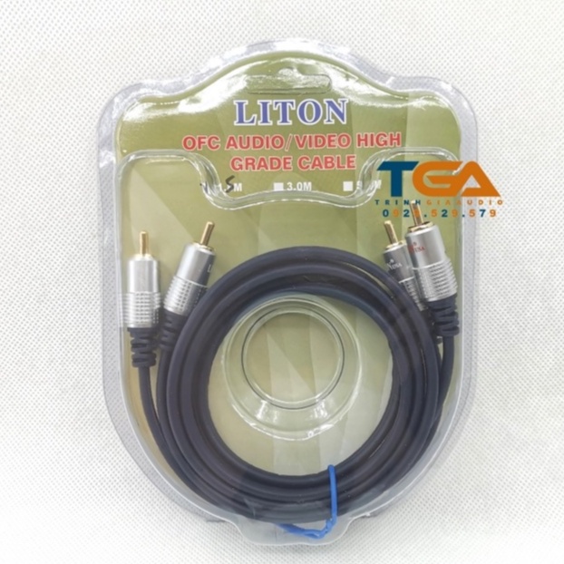 Dây AV hoa sen 4 đầu  2RCA-2 RCA chính hãng Liton USA . Dài 1.5M