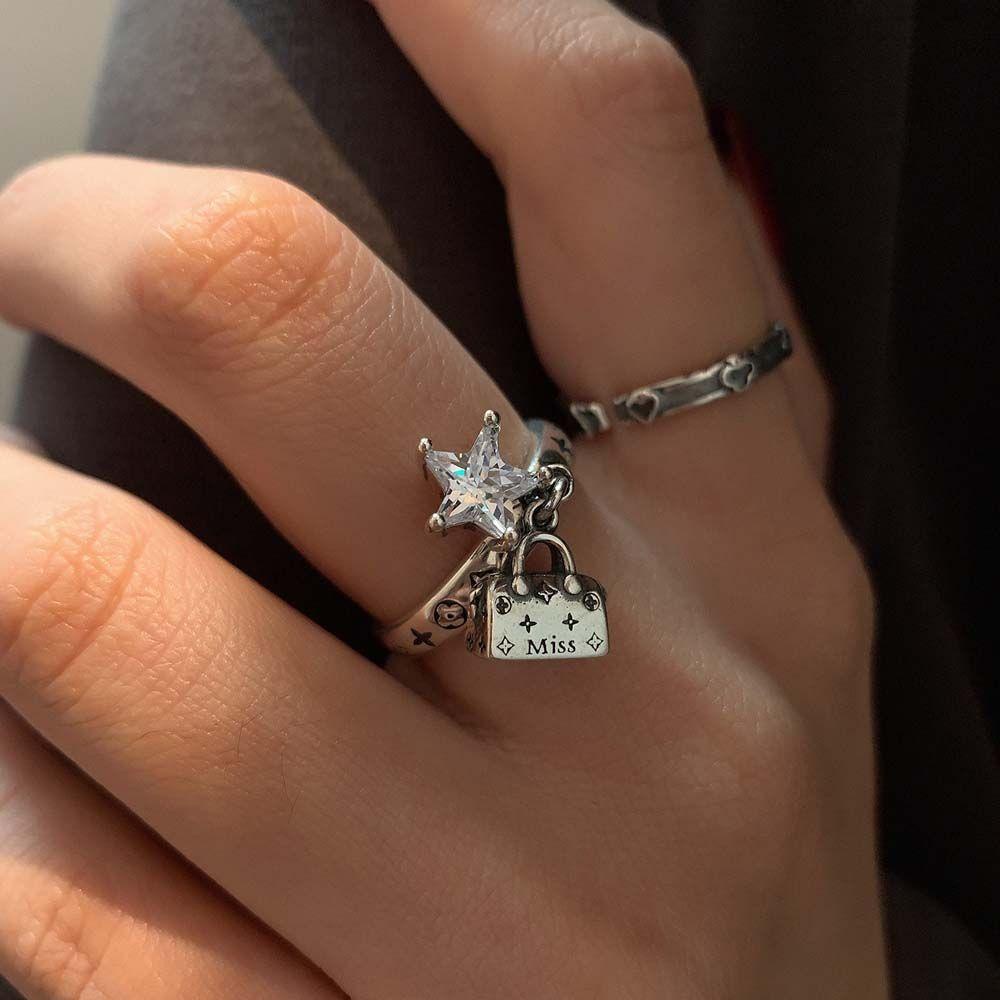 Nhẫn Hình Ngôi Sao Thời Trang|Phong Cách Hàn Quốc