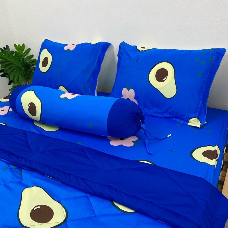 bộ ga và vỏ gối thun hàn hình trái bơ