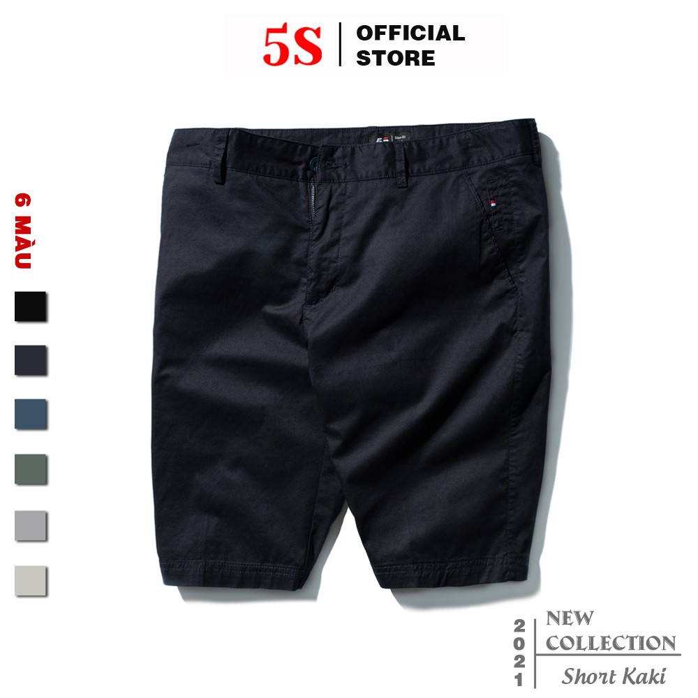 Quần Short Nam 5S (6 màu), Chất Kaki Cotton Co Giãn, Thấm Hút Tốt, Hạn Chế Nhăn (QSK21002-04)