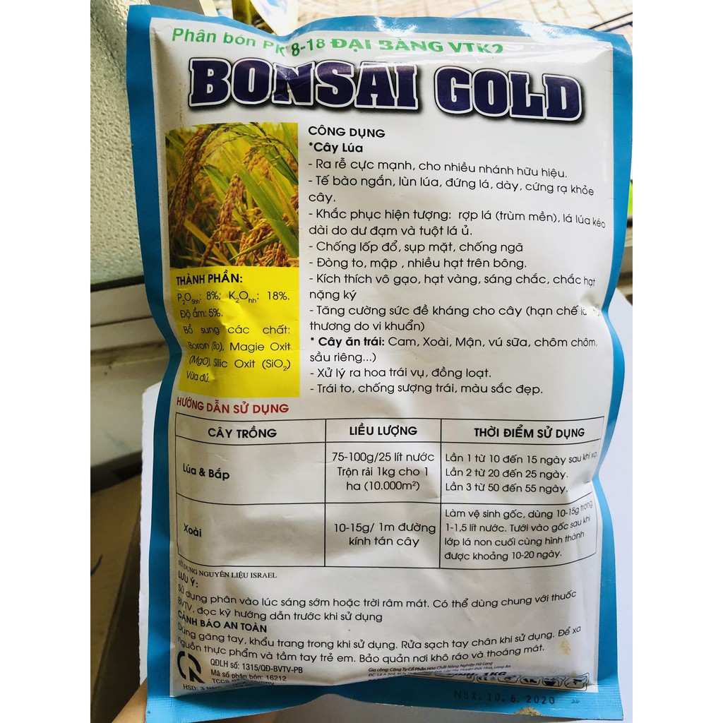 Bonsai Gold 1kg - Phân Bón Lá Công Nghệ Nhật Bản