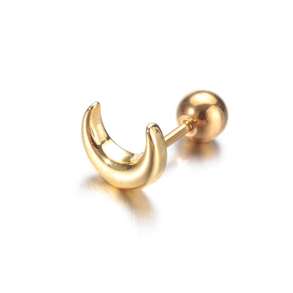 Khuyên Tai Hình Mặt Trăng Và Ngôi Sao Đính Đá Zircon