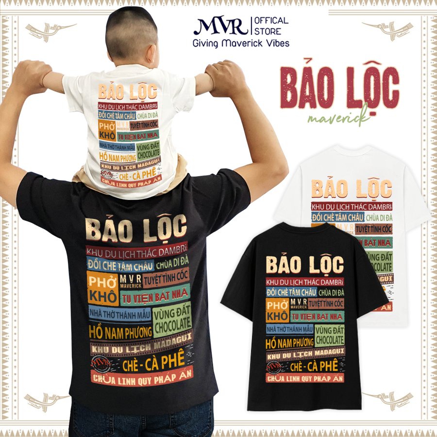 Áo thun Bảo Lộc form Unisex phông cotton ao cặp gia đình lớp nhóm Thành Phố Bao Loc Local Brand UNDER MVR BB4236