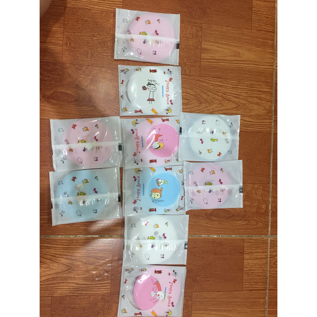 [FreeShip 50K] Set 10 Gương Trang Điểm Mini Hàn Quốc Siêu Cute Có Túi Zíp ( Ảnh Thật )