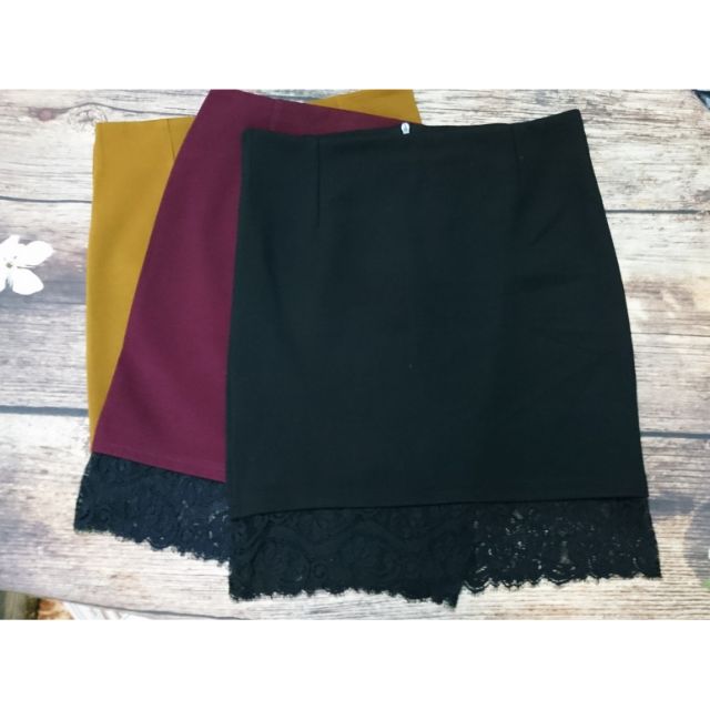 Chân váy ôm công sở phối ren | BigBuy360 - bigbuy360.vn