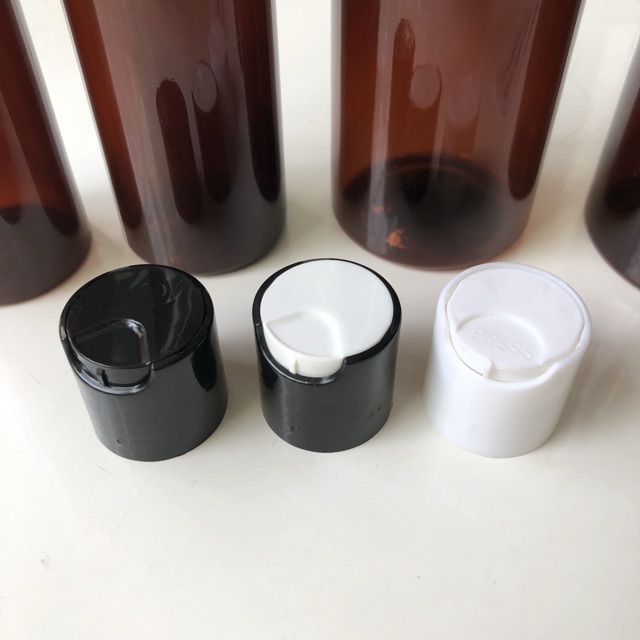 50 Chai nhựa nắp nhấn bật - combo 50 chai nâu 250ml /300ml /150ml /120ml/100ml - chai pet màu nâu nắp nhấn 200ml/250ml