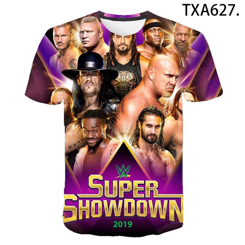 Áo Thun Ngắn Tay In WWE Wrestle 3D Thời Trang Mùa Hè Dành Cho Nam Và Nữ 2022