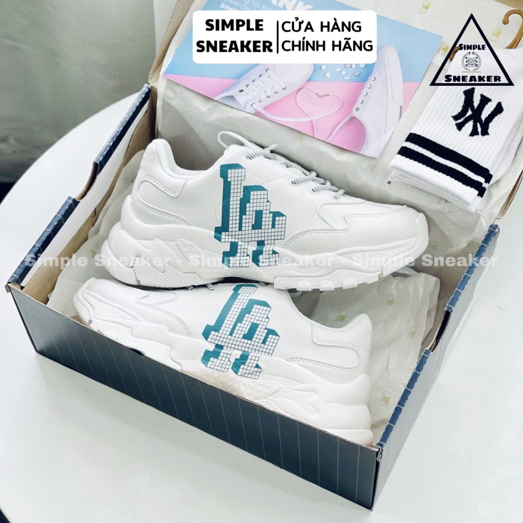 Giày MLB LA Chính Hãng 🔴SIMPLE SNEAKER🔴 MLB Big Ball Chunky LA Dodgers Block 3D Auth