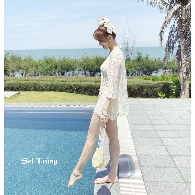 (Hàng Nhập) 3 MÓN SET Bikini len móc đi biển #HH1375 Quảng Châu