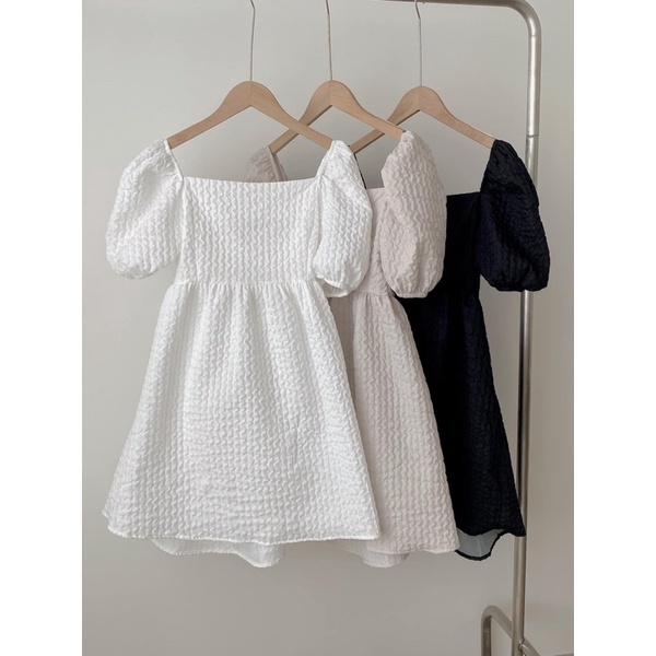 ĐẦM BABYDOLL thắt nơ sau lưng form rộng xoè tiểu thư thiết kế ullzang tạo cảm giác bồng bềnh