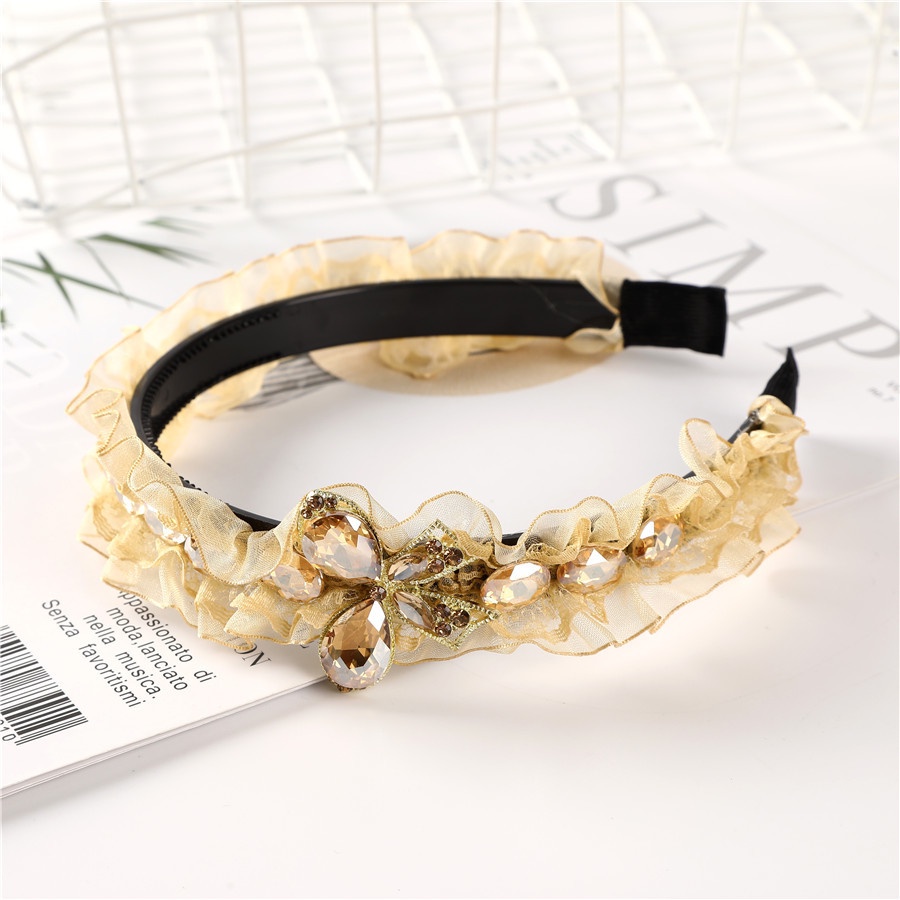 Cài Tóc Nơ Ren Đính Đá Thời Trang Cho Cô Dâu