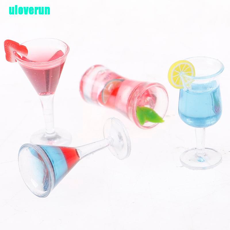 Uloverun Ly Rượu mini Bằng Nhựa resin Tỉ Lệ 1: 12 Trang Trí Nhà Búp Bê