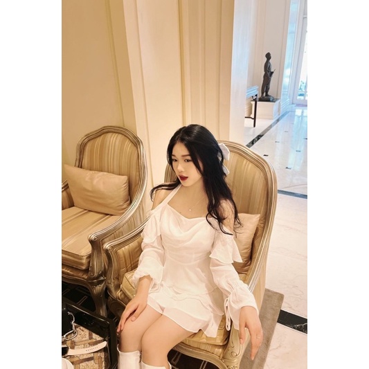 [MUA 1 TẶNG 1] [HÀNG OD 3 NGÀY] VÁY TRẮNG TẦNG BÈO SIÊU XINH DÂY CỔ SIÊU XINH TIFFANYDRESS HÌNH ẢNH ĐỘC QUYỀN | BigBuy360 - bigbuy360.vn