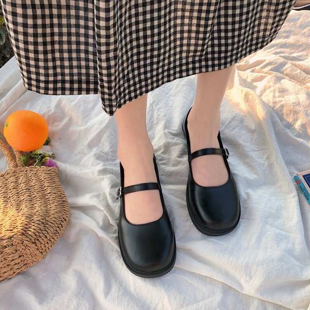Giày lolita - UNI BOOTS . Giày đế thấp quai cài tiểu thư xinh xắn