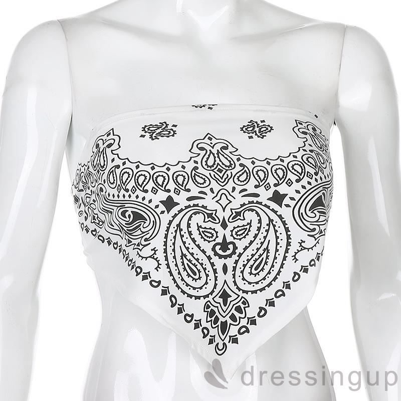 Áo croptop không tay họa tiết in ấn thời trang mùa hè quyến rũ cho nữ | BigBuy360 - bigbuy360.vn