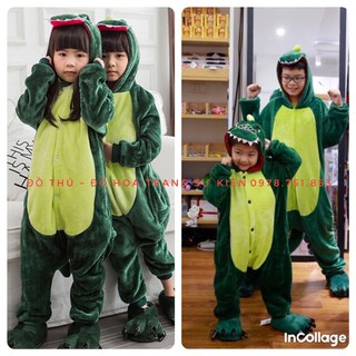 [FREESHIP] Bộ Đồ Thú 💕𝑭𝑹𝑬𝑬𝑺𝑯𝑰𝑷💕 Đồ Ngủ Khủng Long Xanh, Đồ Cá Sấu Cho Trẻ Em Bé