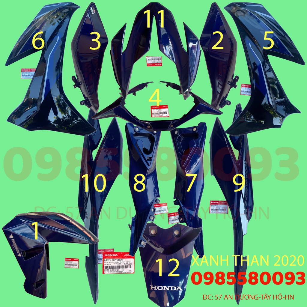 Dàn áo Winner X Xanh Than đời 2021 chính hãng Honda