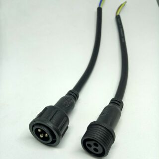 Jack DC đèn LED 2pin/3pin IP67 chống nước male-fermal dài 40cm.