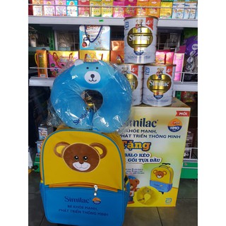 Bộ Đôi Similac: Balo Kéo + Gối Kê Cổ Hình Gấu Xinh Xắn Cho bé Tiểu Học