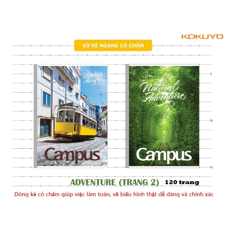 Vở campus 120 trang có chấm