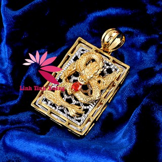 Mặt dây chuyền nam hình Rồng ngậm Long Châu cao cấp tặng kèm 1 vòng gỗ trị giá 59k - MK211