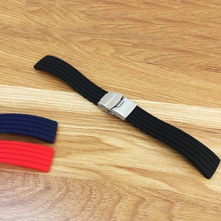 Dây đeo cao su khóa bấm trắng lắp cho đồng hồ Seiko đủ 3 màu size 18mm 20mm 22mm