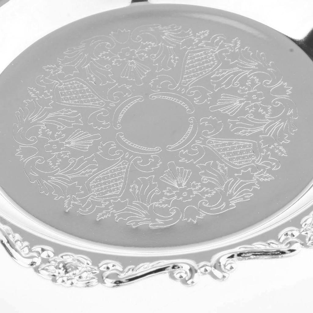Châu Âu khay tròn kim loại lót ly retro ins mini khay trang sức trà chiều khay đồ ăn nhẹ khay bánh ảnh đạo cụ