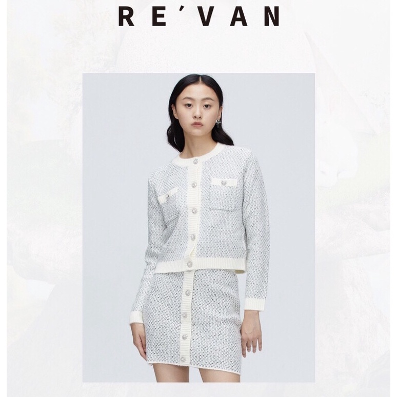 Chân váy dạ phối len Revan