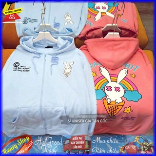 [Giá Tốt]  ÁO HOODIE - ÁO KHOÁC NỈ NGOẠI Dây Kéo - Thỏ Cầu Vồng (HD1670 - Bad Rabbit - K