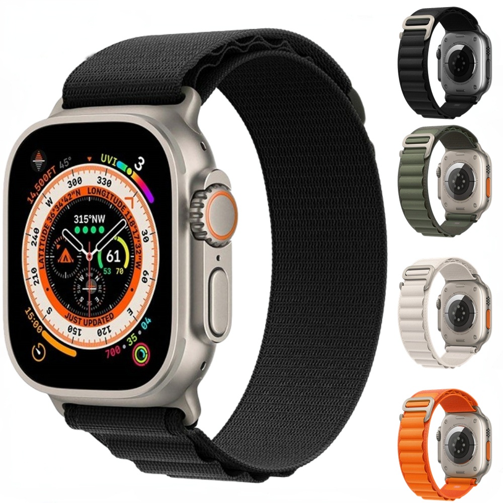 Dây Đeo Nylon Cho Đồng Hồ Thông Minh Apple Watch 8 49mm 45mm 41mm 44mm 40mm 42mm 38mm 8 Ultra 7 6 5 4 3SE