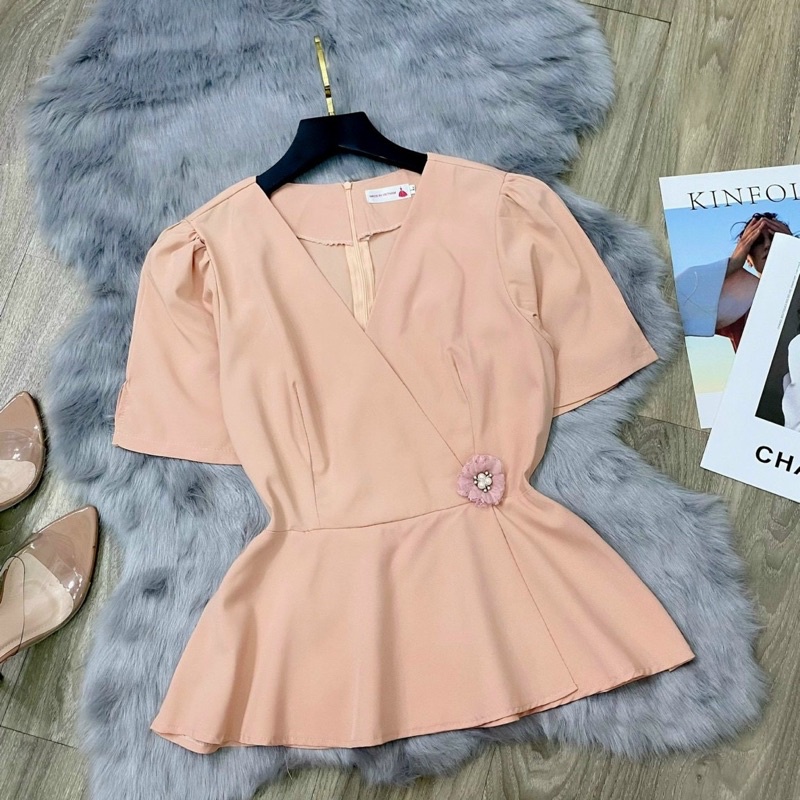 [ SIÊU PHẨM BIGSIZE ÁO KIỂU PEPLUM] che khuyết điểm 5 màu giống hình tặng kèm bông eo