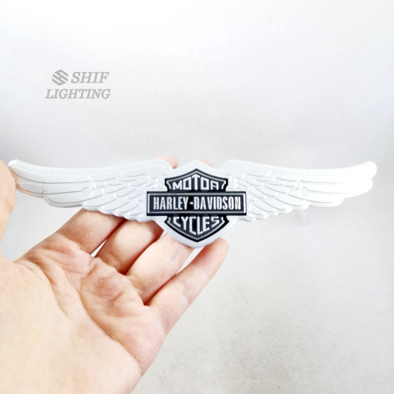 1 x Aluminum Harley Davidson Motorcycles Motorbike Motor Decorative Emblem Badge Sticker Decal Eagle Wings