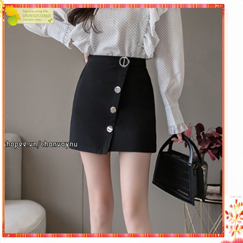 Quần giả váy nữ BSQA 1 khoen tròn + 3 nút sắt to mẫu a5 màu đen size S,M MT925 mới lạ chuẩn store siêu đẹp freeship 50k