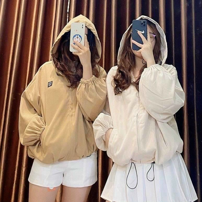 Áo khoác thêu bò sữa phom rộng chất da lộn siêu đẹp, áo khoác 2 lớp có mũ trùm đầu